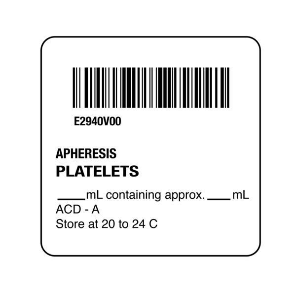 ISBT 128 Apheresis Platelets 2" x 2"